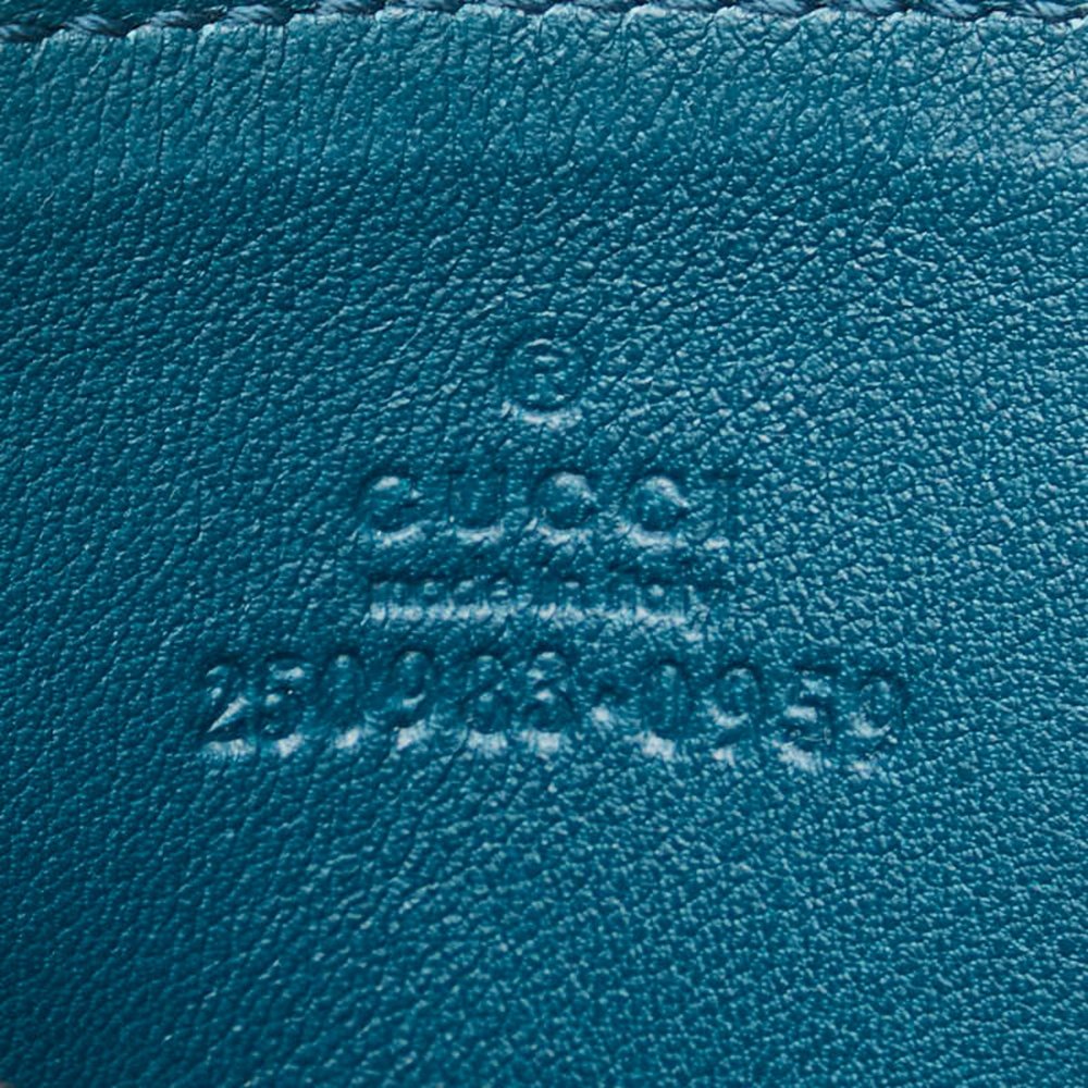 Gucci Crocodile Embossed Wallet/Coin Case 250983 Blue Leather Women's GUCCI - Picture 8 of 10